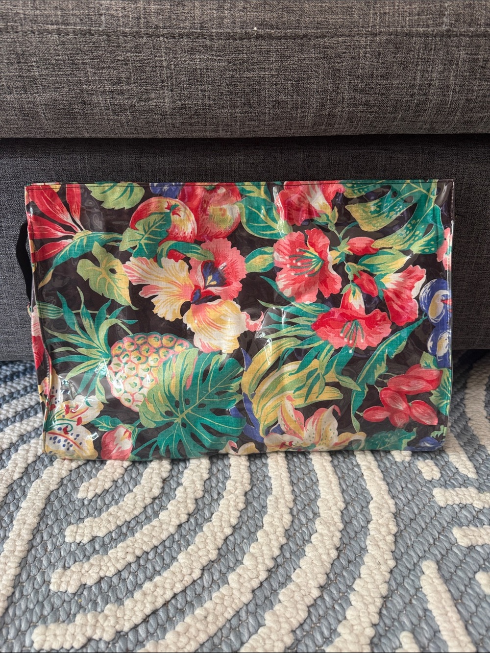 Vintage M'Lady Ltd Tropical Beach Bag Travel Toiletry Cosmetic Pouch Hawaiian 80